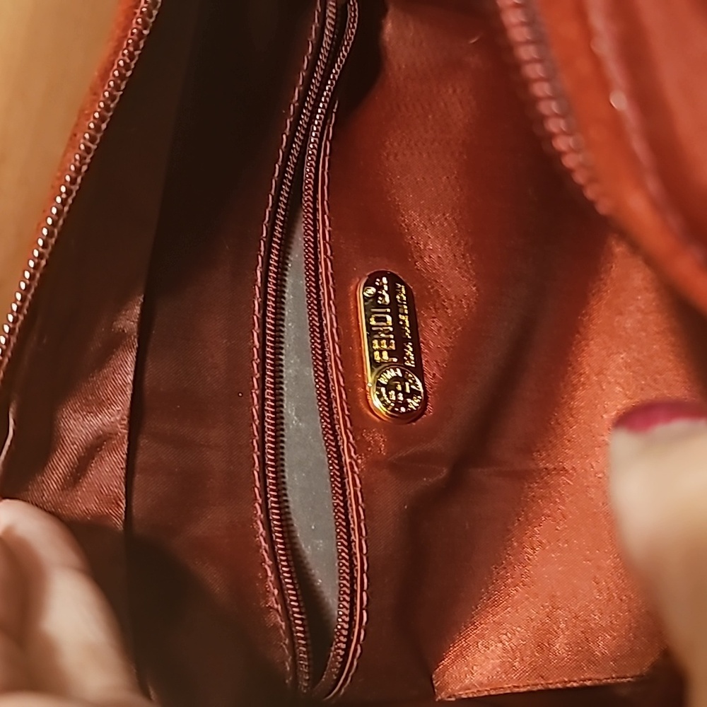 Fendi/fendi bag/Leather seude and nylon/Fendi 80s Vintage authentic Crossbag - Picture 8 of 10